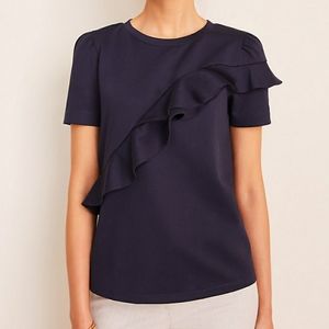 Ann Taylor NWT Navy Ruffle sweatshirt